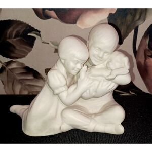 Hansen Classics Heads Or Tails Boy Girl Dog Porcelain Figurine Signed 1993